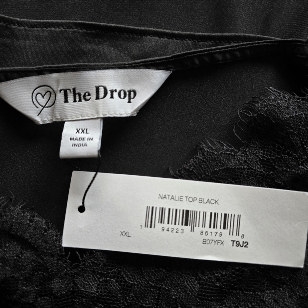 🍁NWT The Drop Women's Natalie V-Neck Lace-Trimmed Camisole Tank Top, Size XXL - Picture 6 of 9